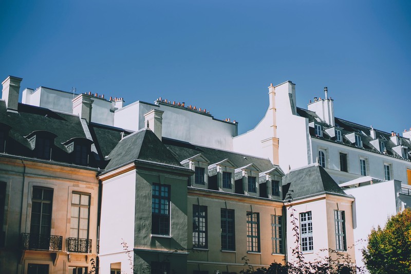 Historical chimneys on houses